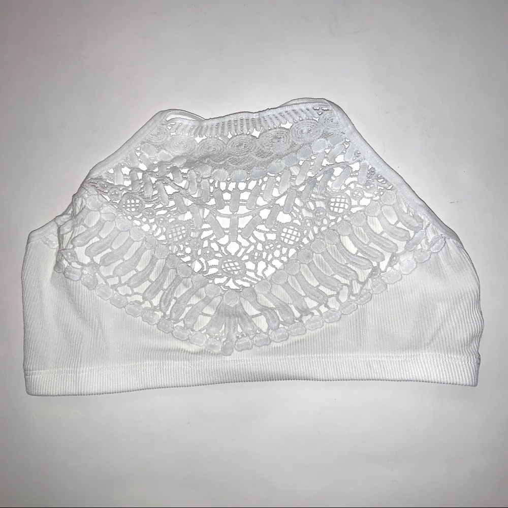 Crochet High Neck Crop Top Bralette Women - Picture 4 of 6